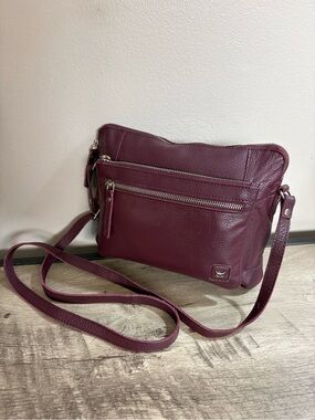 WISE OWL ACCESSORIES Burgundy Leather CROSSBODY Bag PURSE